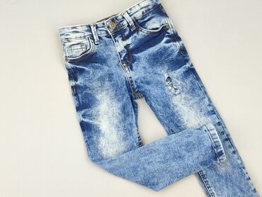 jeansy skinny mid waist: Spodnie jeansowe, Little kids, 3-4 lat, 98/104, stan - Idealny