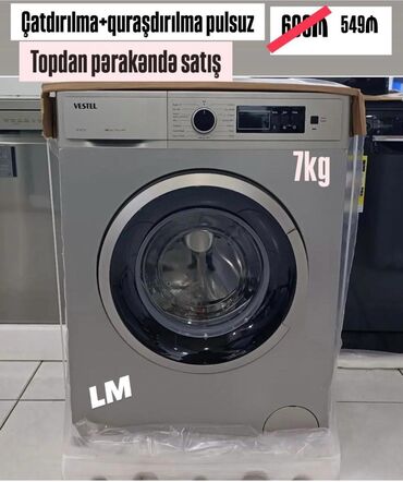 Paltaryuyan maşınlar: Paltaryuyan maşın Vestel, 7 kq, Yeni, Avtomat, Kredit yoxdur, Pulsuz çatdırılma