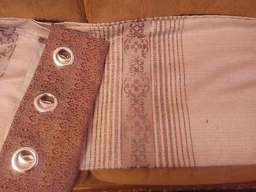 Шторы и занавески: Комплект штор, Полиэстер, С тюлем в комплекте, Готовое изделие, Б/у, Для зала — 6