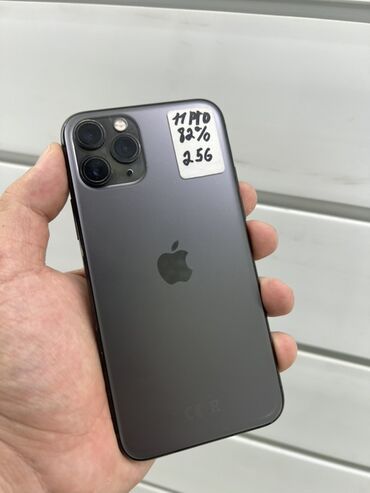 iphone11 телефон: IPhone 11 Pro, Колдонулган, 256 ГБ, Space Gray, Каптама, 82 %
