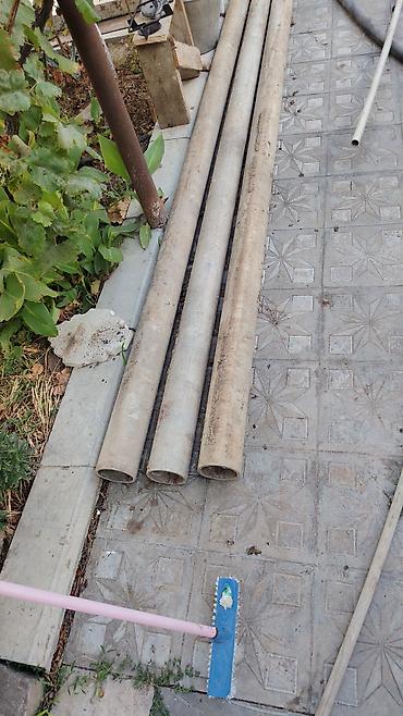 su cənləri dəmir: 3 eded diametri 120 mm qalınlıq 10mm uzunluğu 4 metr asbest boru her — 1