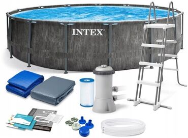 Бассейны: 457х122 Каркасный бассейн Intex 26742 GreyWood Prism Frame Premium -