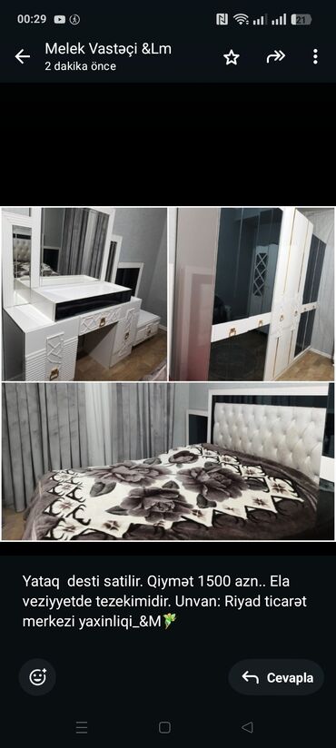 Sifarişlə çarpayılar: Yataq desti satilir. Qiymət 1500 azn. Ela veziyyetde tezekimidir lalafo.az -da Sifarişlə çarpayılar: Yataq desti satilir. Qiymət 1500 azn. Ela veziyyetde tezekimidir