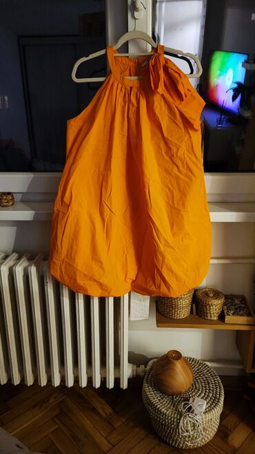 pantalone tally weijl sa elastinom: L (EU 40), color - Orange, Oversize, Without sleeves