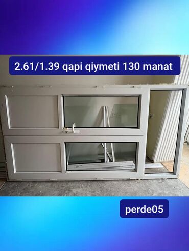 hasar ustu jaluzler: PVC qapı-pəncərə sistemi - Ölçü: 2.61 m x 1.39 m - Rəng: ağ -