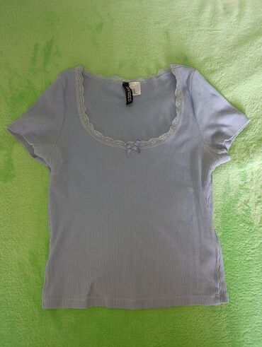 zara majice ženske: H&M, XS (EU 34), Cotton, color - Light blue