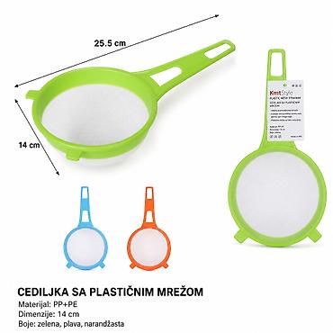 KMT Style plastična cediljka sa mrežom i drškom – praktičan kuhinjski
