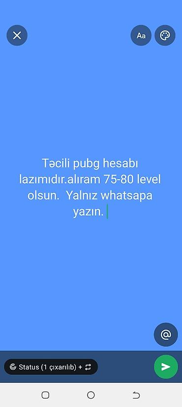 bosch perforator satilir: PUBG Mobile hesabı axtarılır. Tələblər: - Level: 75–80 arası - Aktiv — 1