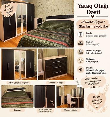 Yataq Otağı Dəsti Tərkibi: - Dolab: sürgülü qapı, güzgülü; geniş