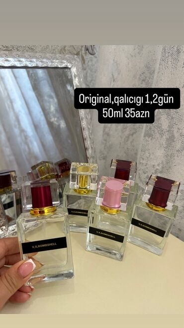 Ətriyyat: 50 ml həcmində orijinal ətir təklif olunur. Bu ətirlər 1-2 gün davamlı — 7