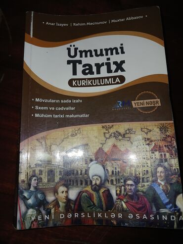 Ümumi Tarix: Bu kitab Ümumi Tarix fənni üzrə kurikulum əsasında hazırlanmış tədris