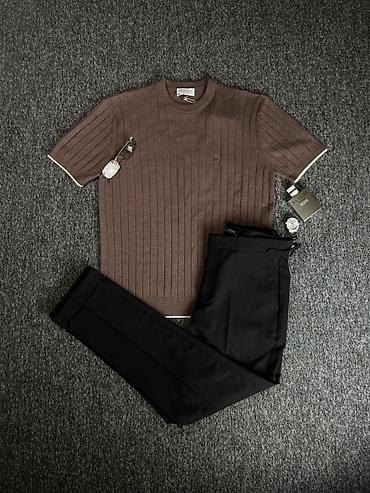 brunello: Мужская трикотажная футболка от бренда BRUNELLO CUCINELLI в коричневом — 2