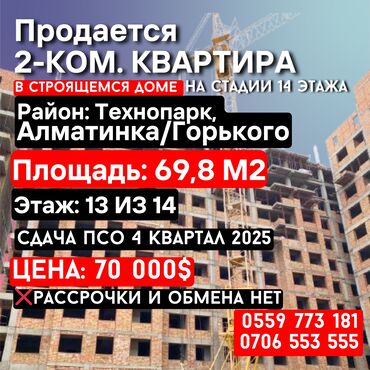 молодая гвардия московская: 2 комнаты, 70 м², Элитка, 13 этаж