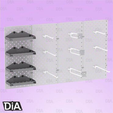 Стеллажи: Панель перфорированная, настенная, для магазина и склада