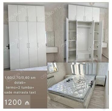 Mebel: İkinəfərlik çarpayı, Dolab, Termo, 2 tumba, Yeni