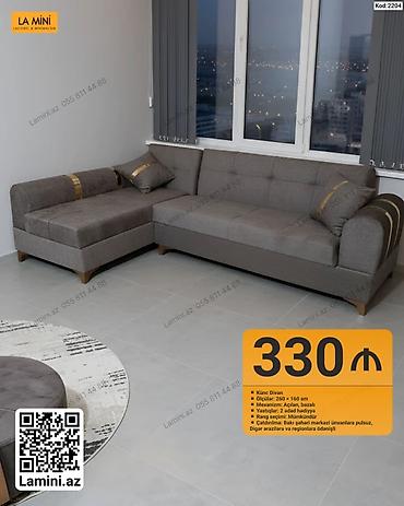 Диваны: Künc divan – Kod: 2204 - Ölçülər: 260 × 160 sm - Mexanizm: açılan — 1