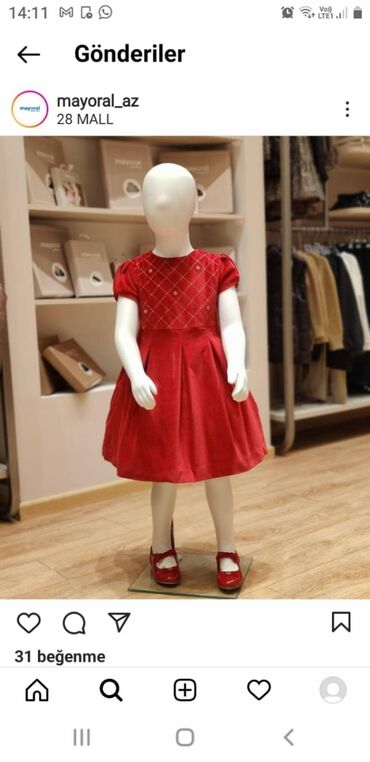 milli geyim kirayesi: Детское платье Mayoral, цвет - Красный