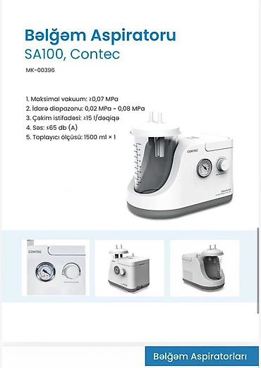 asbirator: Bəlğəm Aspiratoru – Contec SA100 (MK-00396) Az istifadə olunub Real — 2