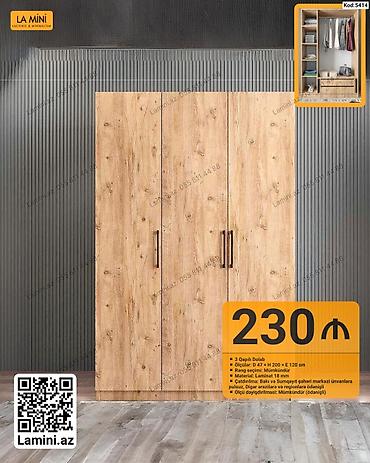 3 qapılı dolab – La Mini - Ölçülər: Dərinlik 47 sm × Hündürlük 200 sm lalafo.az -da 3 qapılı dolab – La Mini - Ölçülər: Dərinlik 47 sm × Hündürlük 200 sm
