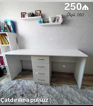 mdf mebel: Düz masa, Stulsuz, Polkalı, Siyirməli, MDF — 1