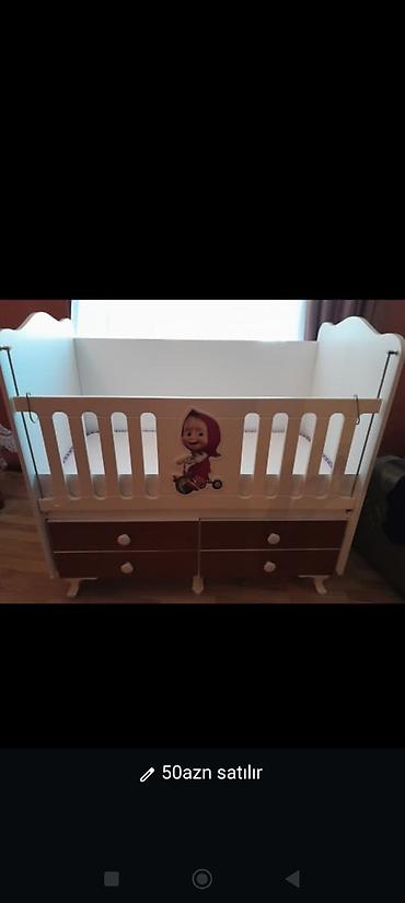 Детская мебель: Uşaq beşiyi – sandıqlı, qoruyucu barmaqlıqlı model. - Material: ağ — 2