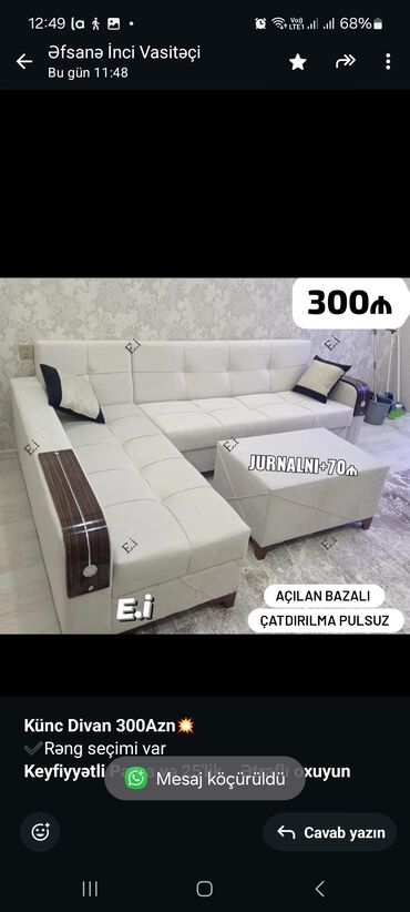 Divanlar: Künc divan, Yeni, Açılan, Bazalı, Pulsuz çatdırılma
