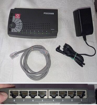 Модемы и сетевое оборудование: Коммутатор 8 портовый Compex PS2208B, Количество LAN-портов 8, Базовая
