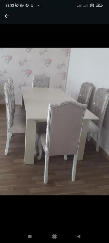 Masa və oturacaq dəstləri: Qonaq otağı üçün, Yeni, Açılmayan, Dördbucaq masa, 6 stul -da lalafo.az — 4 Masa və oturacaq dəstləri: Qonaq otağı üçün, Yeni, Açılmayan, Dördbucaq masa, 6 stul — 4