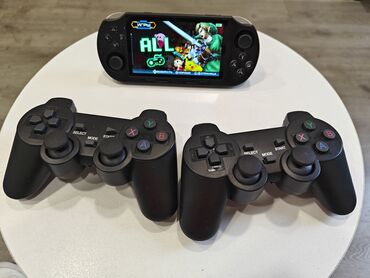 joy con: SF3000 Retro Game Console Qara rəngdə, kompakt ölçülü əl oyun
