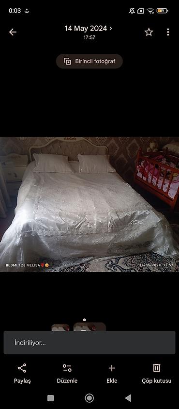 tekstil stul uzlukleri: Şık krujeva detallı yataq dəsti gelincik .baduskasida var - Rəng — 3