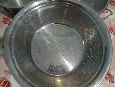 Tava-qazan dəstləri: Qazan, rəng - Boz, Paslanmayan polad — 11