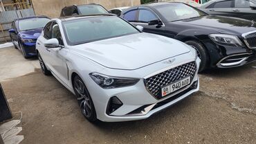 дверь на спринтер: Белый седан Genesis G70 с динамичным дизайном. Автомобиль оснащен