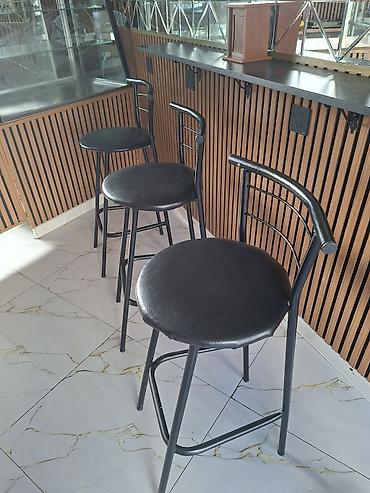 kafe ucun bar: Mətbəx üçün, İşlənmiş, Qatlanmayan, rəng - Qara Stul — 2