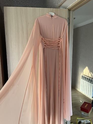 mayka modelleri: Zərif şifon uzun don – açıq şaftalı rəngi - Model: maxi uzunluqda — 2