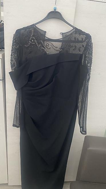 Платья: Zərif qara ziyafət paltarı - Model: Qol və yuxarı hissəsi şəffaf tül — 1