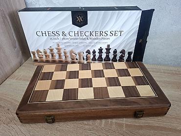old order: Деревянные шахматы 2 в 1, орех 38×38 см Доставка бесплатно/ оплата — 5