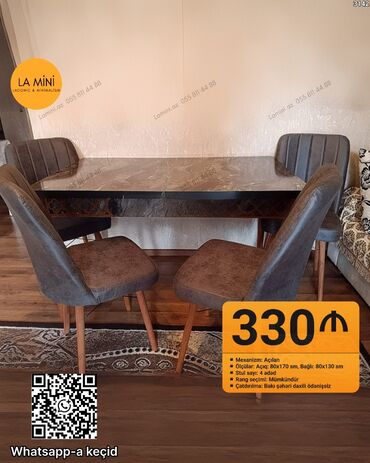 dəmir masa: Раскладной, 4 стула