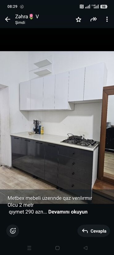 Sifarişlə divanlar: Metbex mebeli uzerınde qaz verılırmır Olcu 2 metr qıymet 290 azn lalafo.az -da Sifarişlə divanlar: Metbex mebeli uzerınde qaz verılırmır Olcu 2 metr qıymet 290 azn