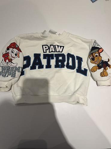 personaj geyim: Paw Patrol uşaq svitşörtü - Rəng: ağ, göy yazılı “PAW PATROL” ön çapı — 1