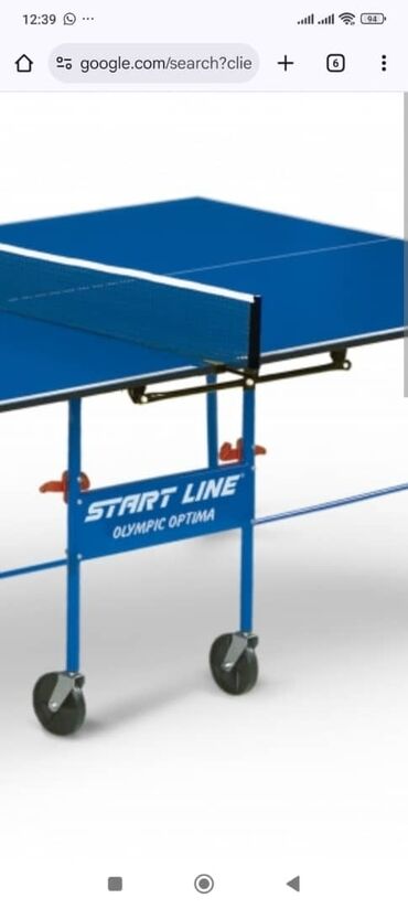 турник брусья пресс 3 в 1: Стол для настольного тенниса Start Line Olympic Optima с синей игровой