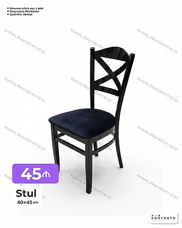 Мебель: Stul – 40×45 sm - Klassik dizaynlı, X formalı arxalıq - Yumşaq — 1
