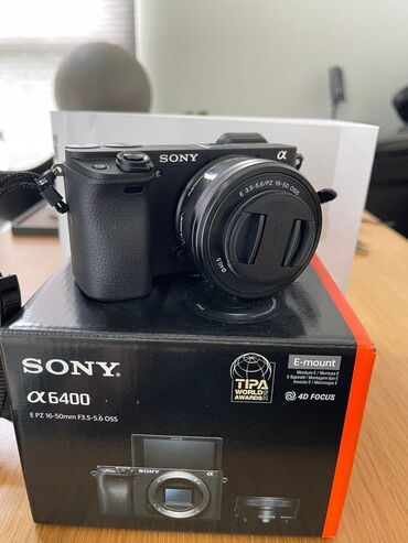 Fotokameralar: Sony Alpha A6400 Mirrorless Kit w/ SEL 16-50mm PZ Lens tecili