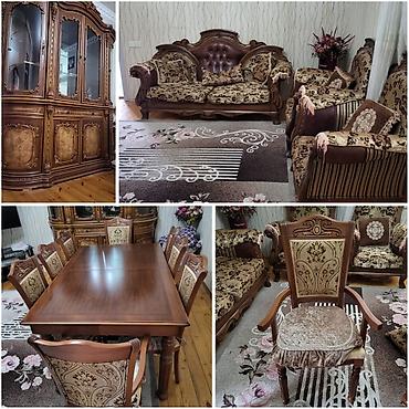 ucuz divan kreslo: Qonaq otagi desti.qiymet 850 man.acilan masa desti 8 stulla,divan — 1