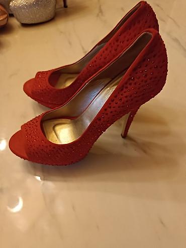 бирюзовые туфли: Loriblu qadın gəlinciyi – açıq burunlu, stiletto dabanlı, qırmızı — 2
