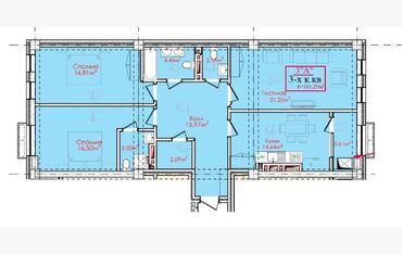 квартиры на месяц бишкек: 3 комнаты, 101 м², Элитка, 12 этаж