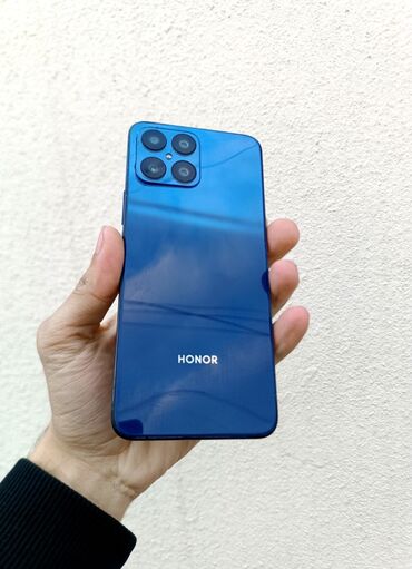 iphone ekran qiymeti: Honor X8, 128 ГБ, цвет - Голубой, Отпечаток пальца, Face ID