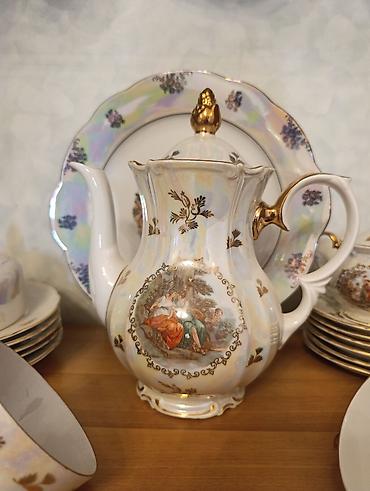 kahla: Çay dəsti, rəng - Ağ, Farfor — 5