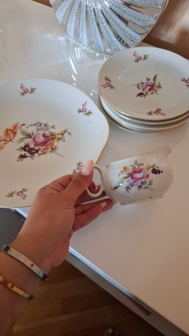 sud qabı: Çay dəsti, rəng - Ağ, Farfor, Bohemia, 6 nəfərlik, Almaniya
