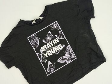 czarne legginsy woskowane: Футболка, H&M, 10 р., 134-140 см, стан - Дуже гарний