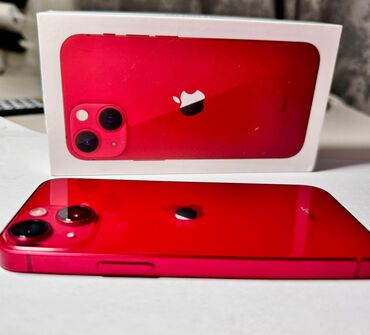 iphone копия: IPhone 13 mini, Б/у, 128 ГБ, Красный, Защитное стекло, Чехол, Кабель, 86 %